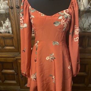 Floral Print Mini Dress.